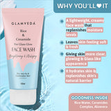 Glamveda Rice & Ceramide Korean Glass Skin Combo Gift Pack | Skin Brightening & Anti Dullness | Face Wash, Facial Kit & Peel Off Mask