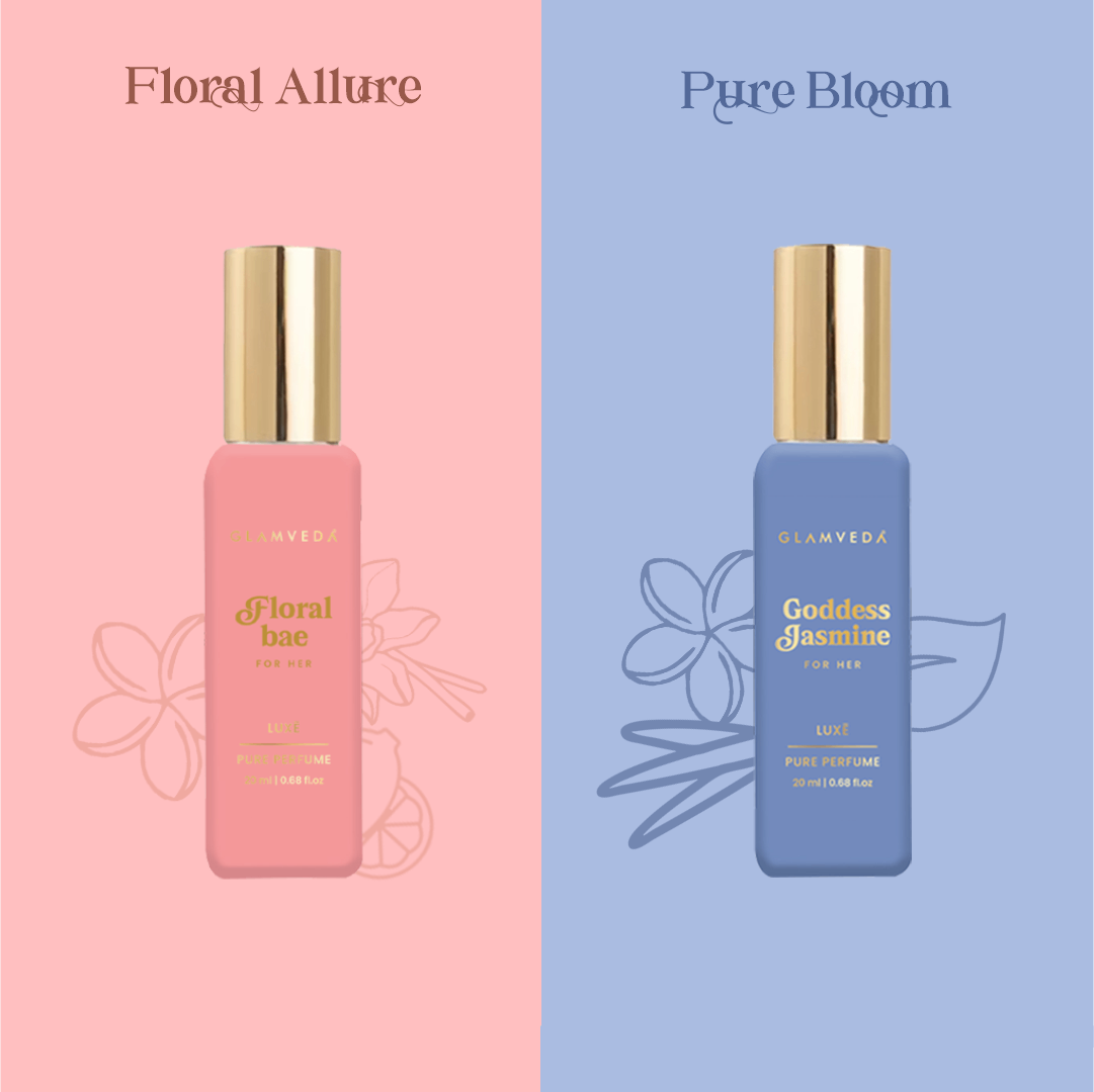 Bloom Muse Duo  - Floral Bae+ Goddess Jasmine Luxury Pure Perfume Gift Set for Women 2 x 20ml