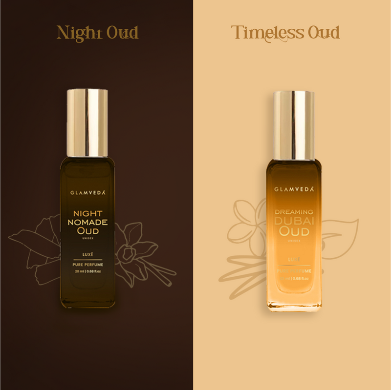 Desert Dreams Duo  - Dreaming Dubai Oud +Night Nomade Oud Luxury Unisex Pure Perfume Gift Set 2 x 20ml