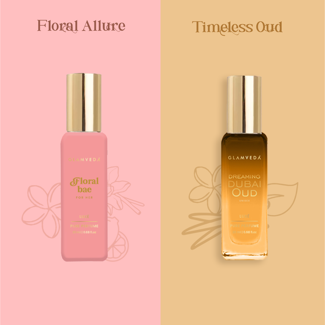 Floral Oud Fusion  - Dreaming Dubai Oud + Floral Bae Luxury Unisex Pure Perfume Gift Set 2 x 20ml