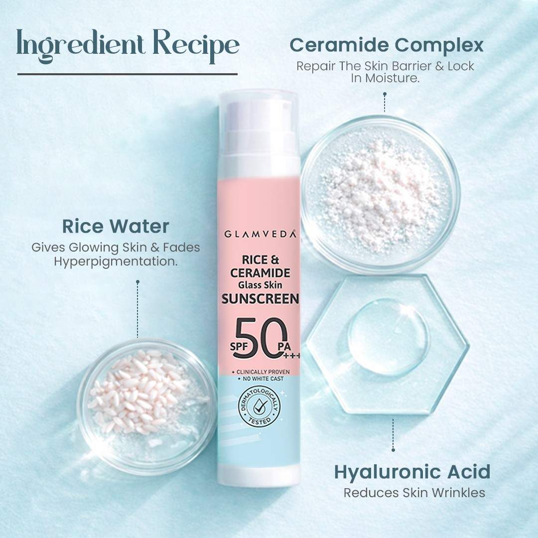 Korean Glass Skin Rice & Ceramide Dewy Sunscreen SPF 50 PA+++