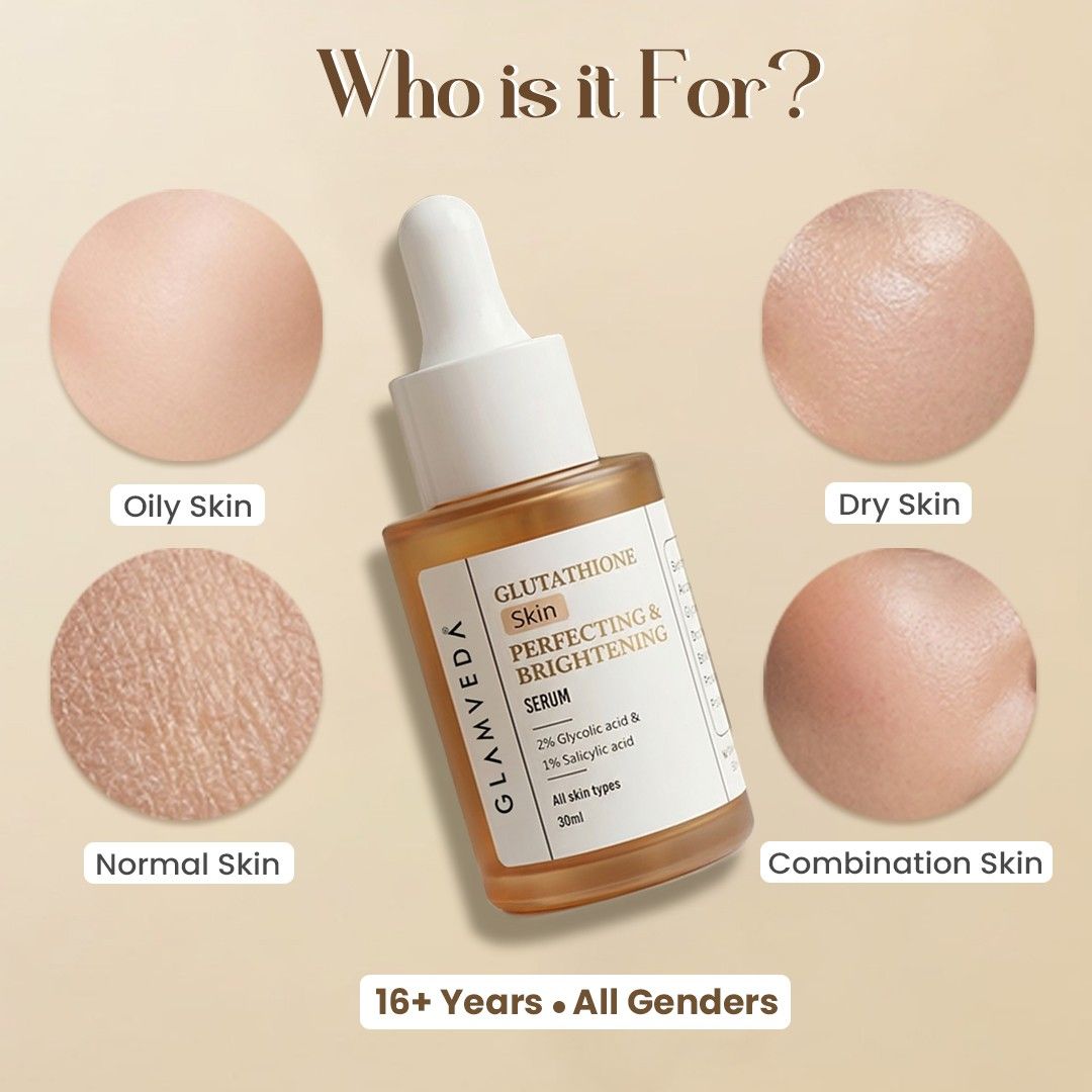 saveth glutathione skin glow serum Glamveda Glutathione Skin Perfecting Face Serum for Glowing Skin |  Brightening and Lightening Serum