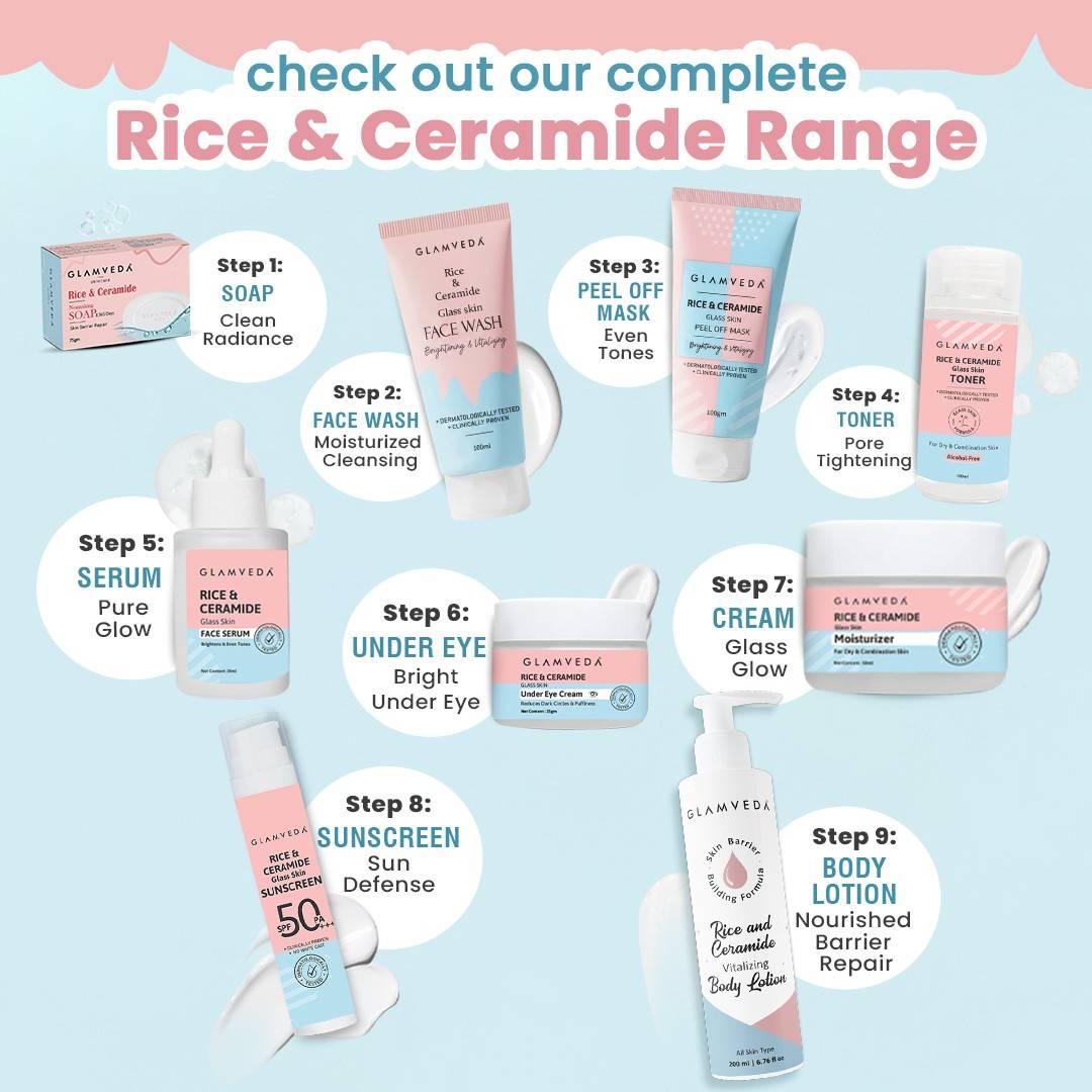 Rice & Ceramide Combo | Skin Brightening & Anti Dullness | Improves skin barrier | Face Wash & Peel Off Mask Combo