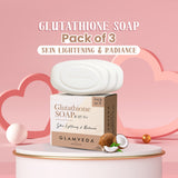 Glamveda Glutathione Skin Lightening & Whitening Soap with Kojic Acid Pack of 3