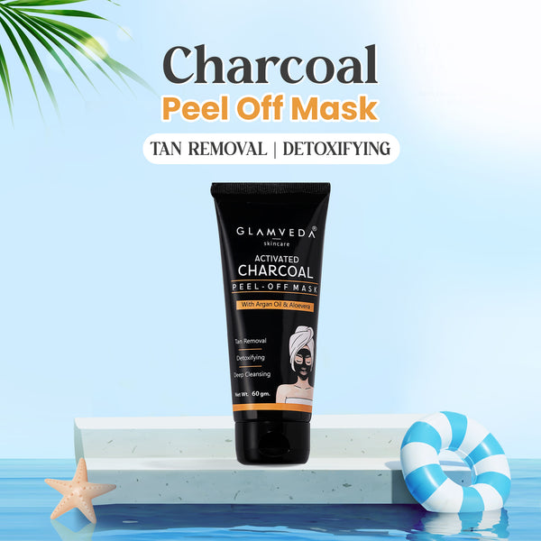 Glamveda Activated Charcoal Peel Off Mask Removes Blackheads and Whiteheads | 60gm
