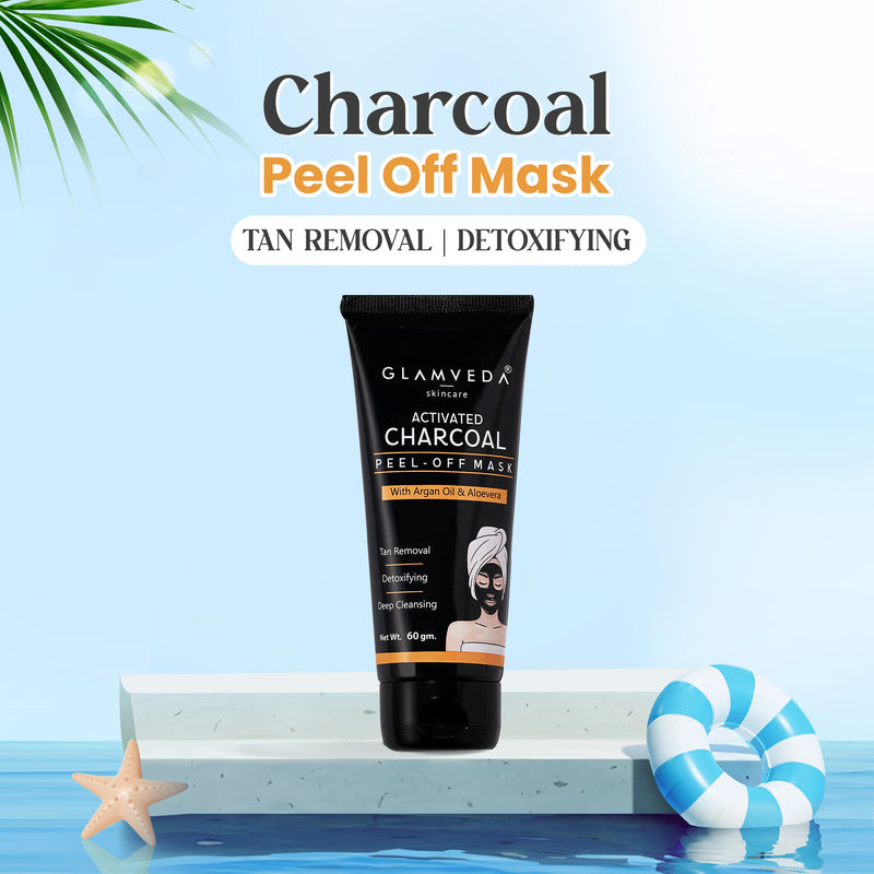 Glamveda Activated Charcoal Peel Off Mask Removes Blackheads and Whiteheads | 60gm