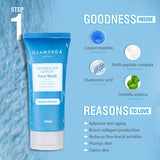 Glamveda 1% Copper peptide with Multi Peptide Advance Age Support Skincare Combo | Face Wash, Face Cream, Serum