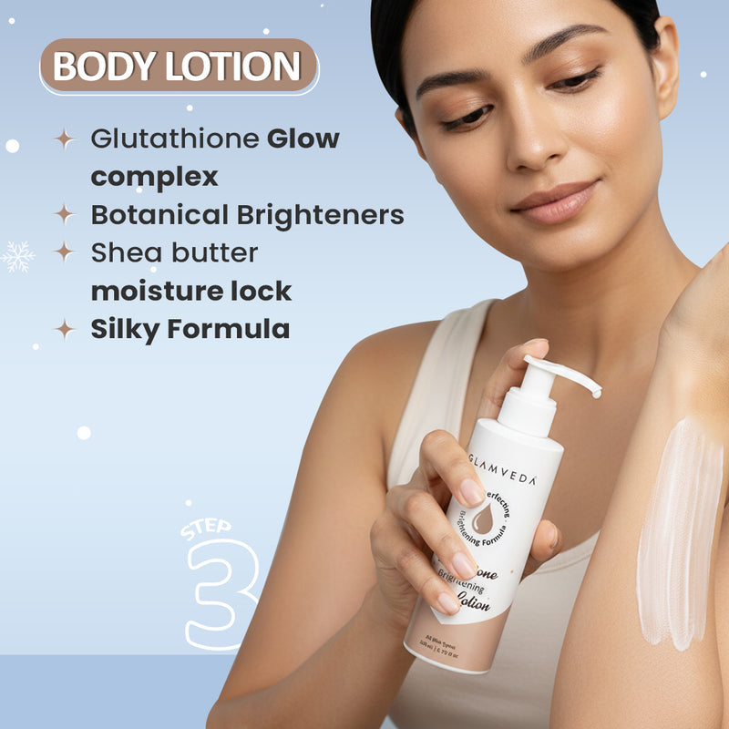 Glutathione 3-Step Winter Skincare Routine | Face Cream + Under Eye Cream + Body Lotion