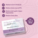 Glamveda 1% Glycolic Acid & 1% ww Salicylic Acid Body Acne Soap Pack of 3