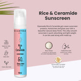 Glamveda Korean Glass Skin Rice & Ceramide Morning 4 Step Skincare Routine For Women with Gift Box | Face Wash, Serum, Moisturizer & Sunscreen