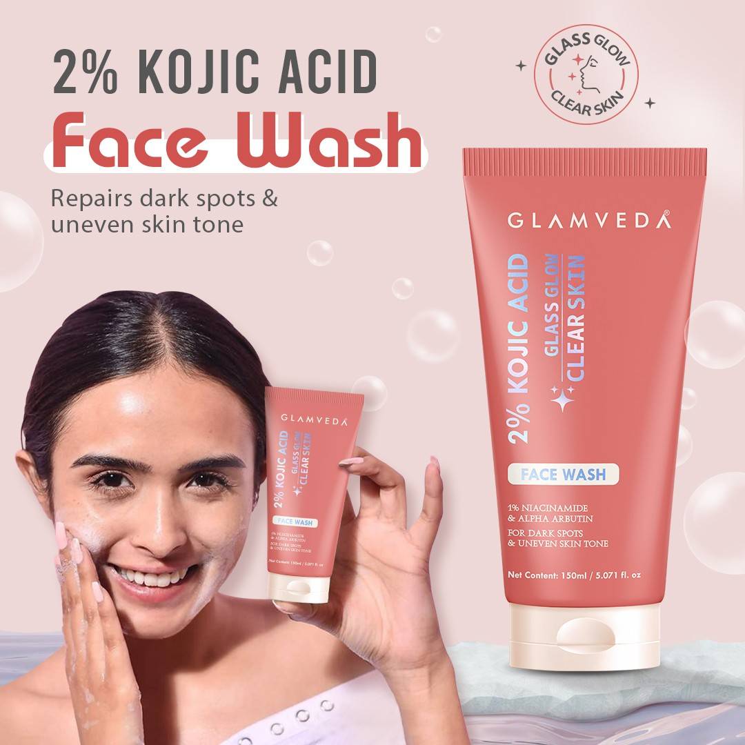 Glamveda Kojic Acid Face Wash With Niacinamide & Alpha Arbutin