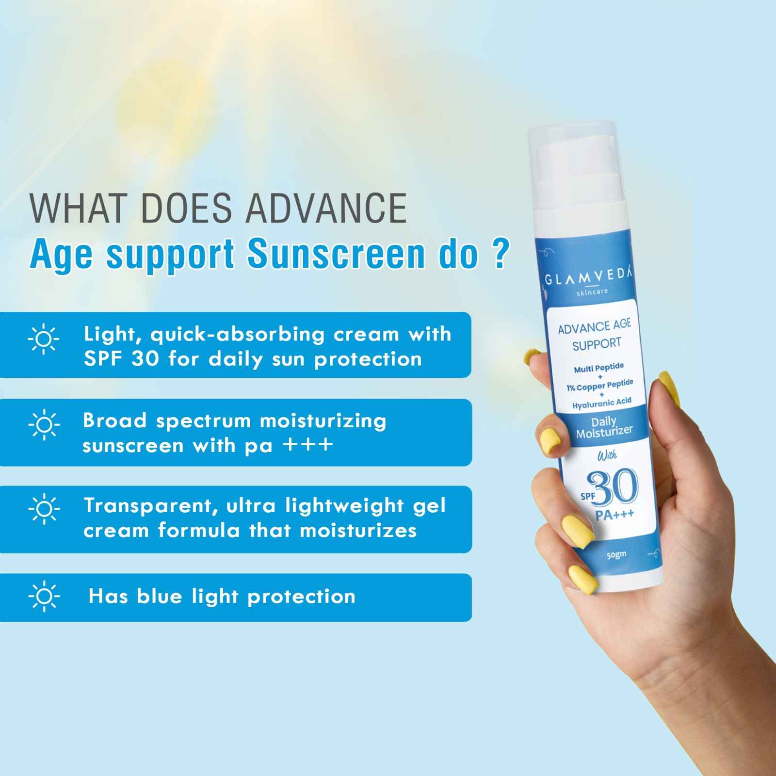1% Copper peptide Advance Age Support Sunscreen SPF 30 +++