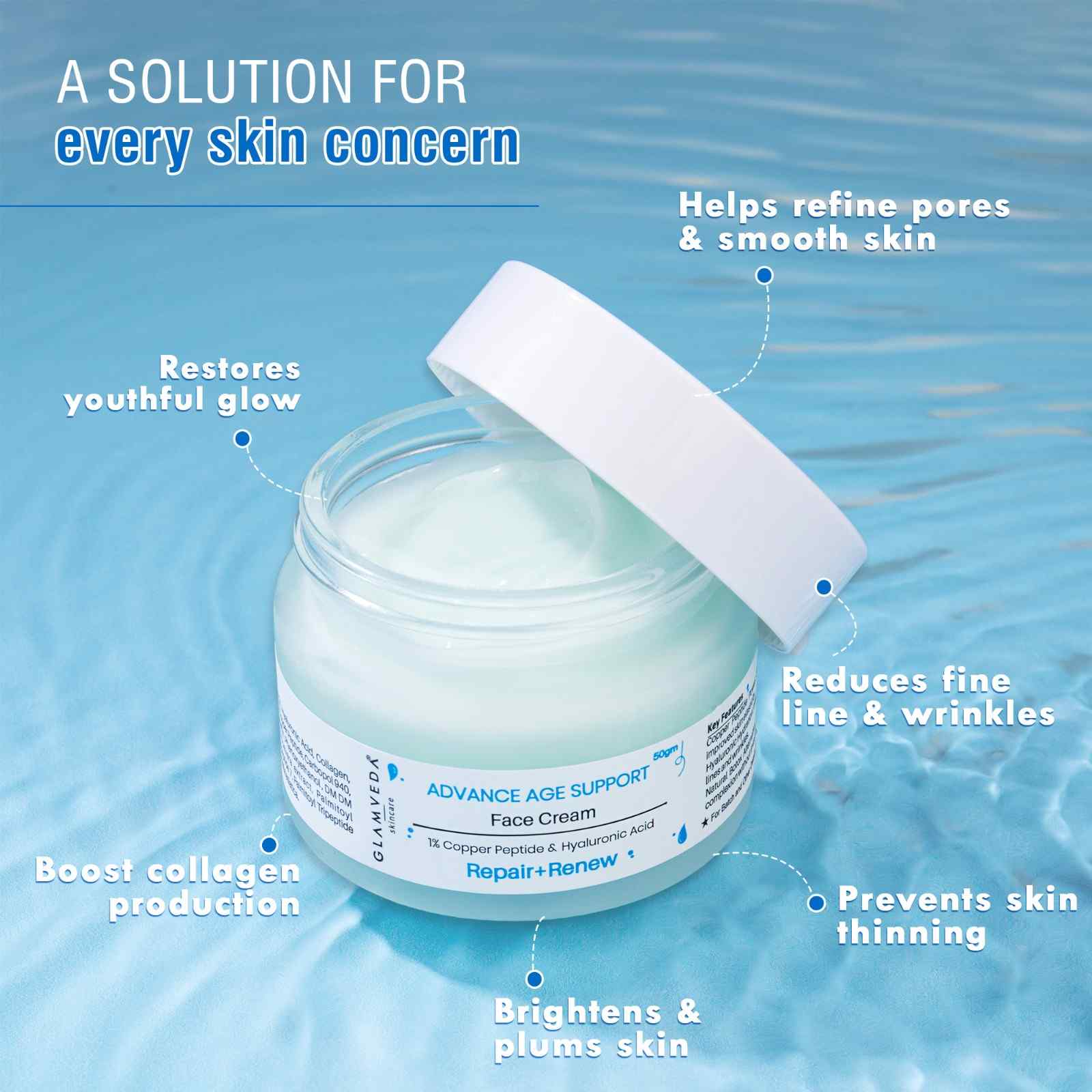 1% Copper Peptide & Hyaluronic Acid Face Cream