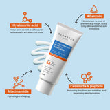 Glamveda 1% Hyaluronic Acid Sunscreen SPF 60, PA+++ | With Ceramides, Peptides & Niacinamide