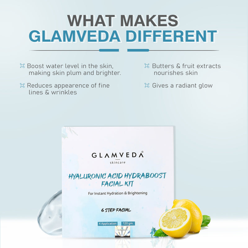Glamveda Hyaluronic Acid Hydra boost Facial Kit 120gm