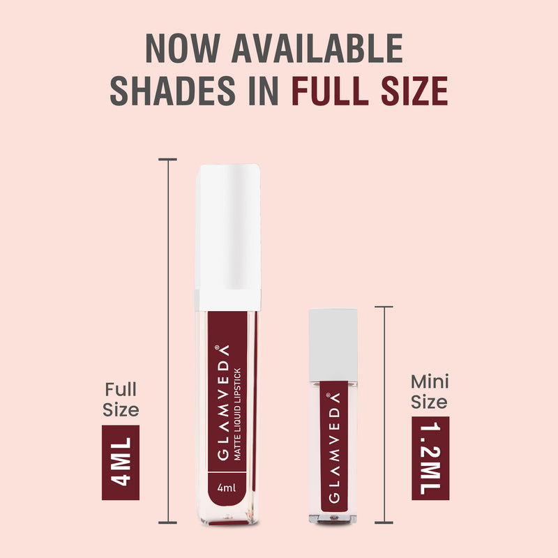 Glamveda Matte Liquid Lipstick, 12Hr Stay, Lightweight & Transferproof, (Boss Up - 020) 4ml