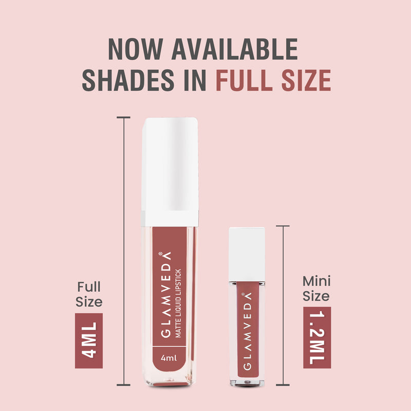 Glamveda Matte Liquid Lipstick, 12Hr Stay, Lightweight & Transferproof, (Passion - 025) 4ml