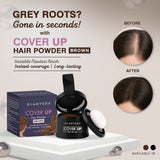 Glamveda Hair Cover-Up Powder Brown | Instant Root Touch-Up for Men & Women | Waterproof, Smudge-Proof & Long-Lasting | Easy to Apply & Travel-Friendly | 4g
