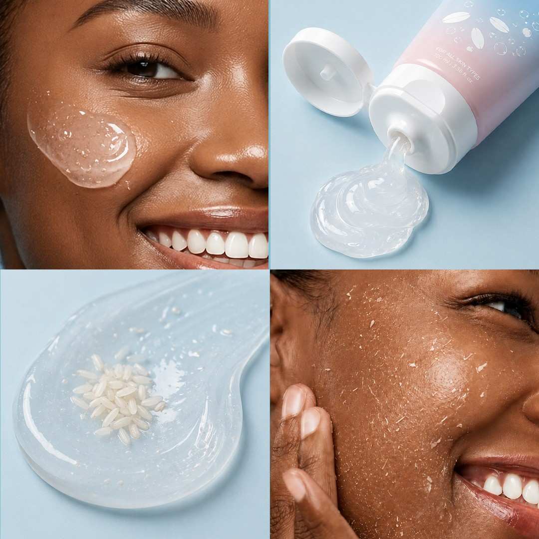 Rice & Ceramide Enzyme Scrub | 3X Exfoliation Peeling Gel with Enzyme, AHA & BHA | 100gm
