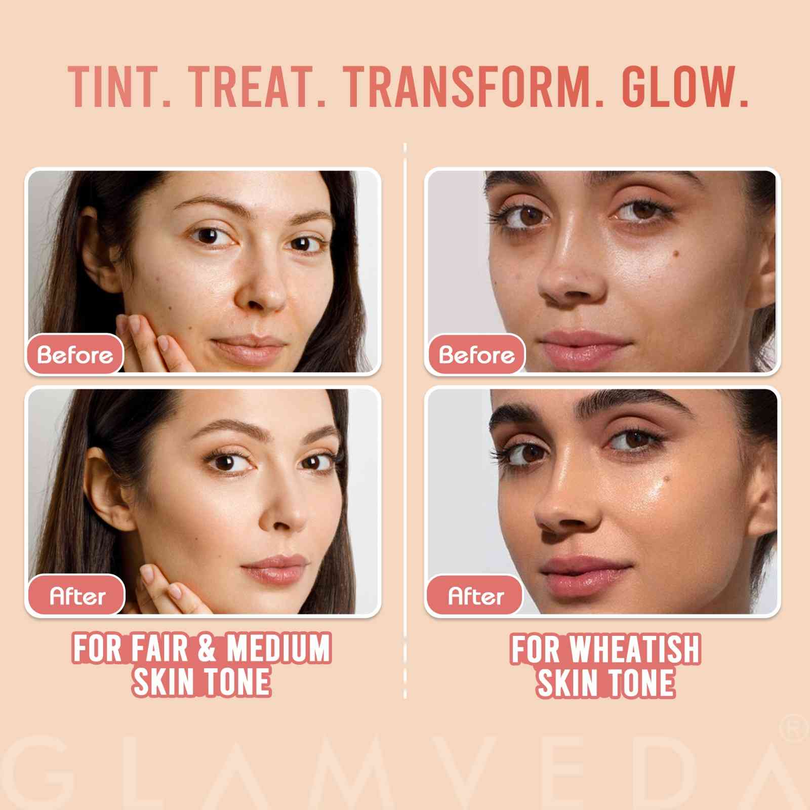 BB Cream Combo (Pack Of 2) – Fair & Warm Skin Tone Shades with SPF 50++++ | Lightweight, Water-Resistant, Long-Lasting Coverage