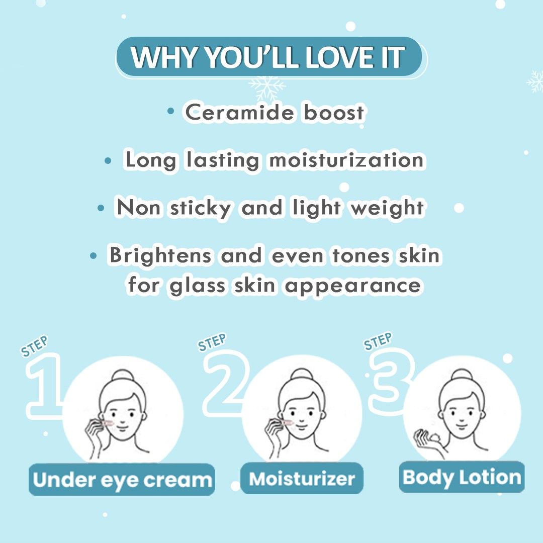 Rice & Ceramide 3-Step Winter Routine | Moisturizer + Under Eye Cream + Body Lotion