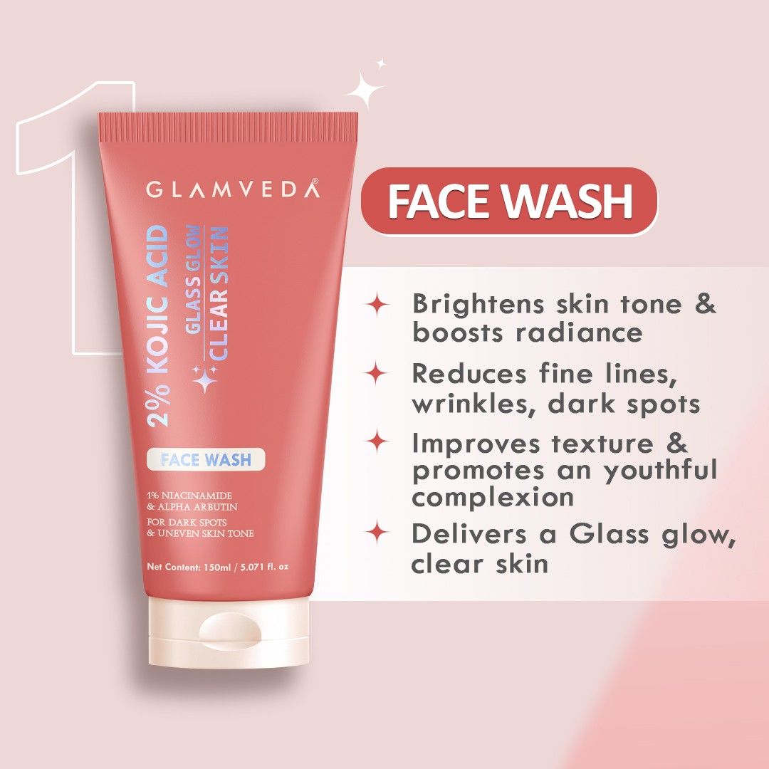 2% Kojic Acid Face Care Set – Brightening Face Wash & Cream Duo | Fades Dark Spots | Evens Skin Tone | Fights Acne & Boosts Radiance