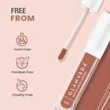 Glamveda Matte Liquid Lipstick, 12Hr Stay, Lightweight & Transferproof, (Hazelnut - 022) 4ml