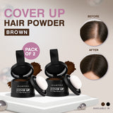 Glamveda Hair Cover-Up Powder Brown | Instant Root Touch-Up for Men & Women | Waterproof, Smudge-Proof & Long-Lasting | Easy to Apply & Travel-Friendly Pack Of 2 8gm