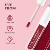 Glamveda Matte Liquid Lipstick, 12Hr Stay, Lightweight & Transferproof, (Cherry Kiss - 029) 4ml