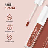 Glamveda Matte Liquid Lipstick, 12Hr Stay, Lightweight & Transferproof, (Cappuccino - 021) 4ml