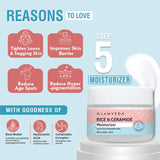 Glamveda Korean Glass Skin Rice & Ceramide 6 Step Gift Box | Face wash, Toner, Serum, Under eye cream, Moisturizer & Sunscreen