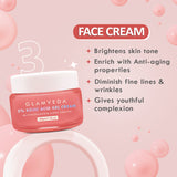 Glamveda 2% Kojic Acid Skincare Routine – Facewash, Serum & Cream for Pigmentation |Dark Spot Treatment & Skin Brightening