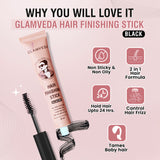 Glamveda Hair Finishing Stick Black – Frizz Control & Baby Hair Styler | Non-Sticky 24H Hold for Smooth Sleek Hair
