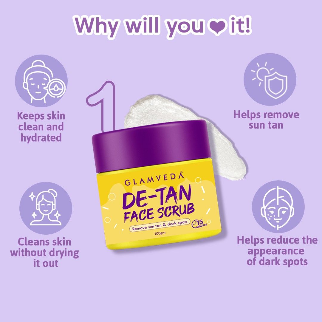 Glamveda De-Tan Combo Face Scrub & Face Cream Mask 200GM