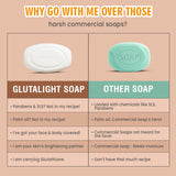 Glamveda Glutathione Skin Lightening & Whitening Soap with Kojic Acid