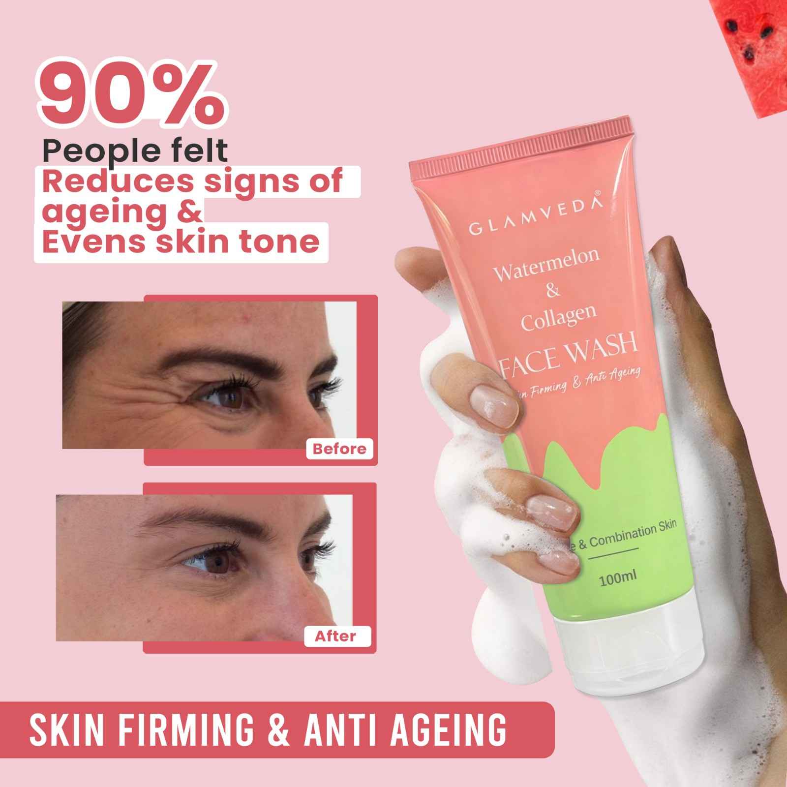 Glamveda Watermelon & Collagen Firming Face Wash