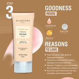 Glamveda Glutathione Skin Perfecting Brightening & Dark Spots Removal 3 Steps Skincare Routine ( Face Wash + Face Cream + Face Serum )