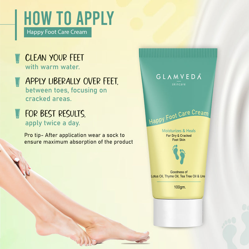 Glamveda Happy Foot Care Cream for Cracked Heels | Nourishment & Hydration
