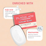 Glamveda 2% Kojic Acid Soap with Niacinamide For Pigmentation, Uneven Skin Tone | 150gm