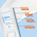 Glamveda Hyaluronic Invisible Sunscreen Stick With Ceramides SPF 50/PA+++ for Easy Reapplication & No White Cast