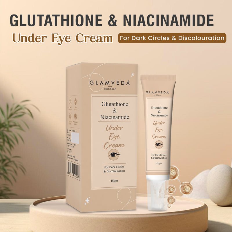 Glamveda Glutathione & Niacinamide Under Eye Cream For Dark Circles & Wrinkles