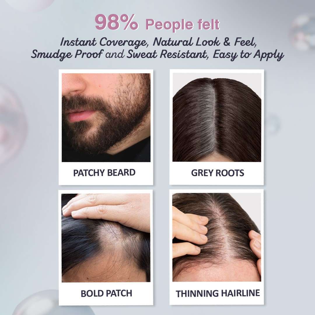 Glamveda Hair Cover-Up Powder Black | Waterproof, Smudge-Proof Instant Root Touch-Up | Long-Lasting & Easy-to-Apply Formula for Men & Women | Travel-Friendly