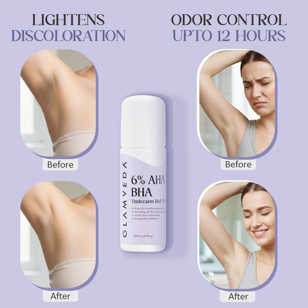 Glamveda 6% AHA BHA Underarm Roll-On 75ml