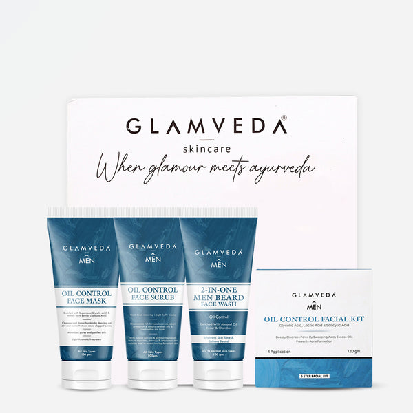 Glamveda Men's 4-Step Oil Control Combo With a Premium Gift Box