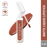 Glamveda Matte Liquid Lipstick, 12Hr Stay, Lightweight & Transferproof, (Cappuccino - 021) 4ml