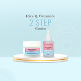 Glamveda Korean Glass Skin Rice & Ceramide Face Serum & Moisturizer Combo For Dry & Sensitive Skin Types