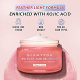 Glamveda 2% Kojic Acid Gel Cream with Niacinamide & Alpha Arbutin | For Hyperpigmentation