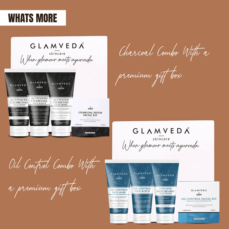 Glamveda Men's Detan 4-step Daily Skincare Routine for men a Premium Gift Box