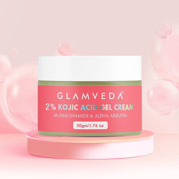 Glamveda 2% Kojic Acid Gel Cream with Niacinamide & Alpha Arbutin | For Hyperpigmentation