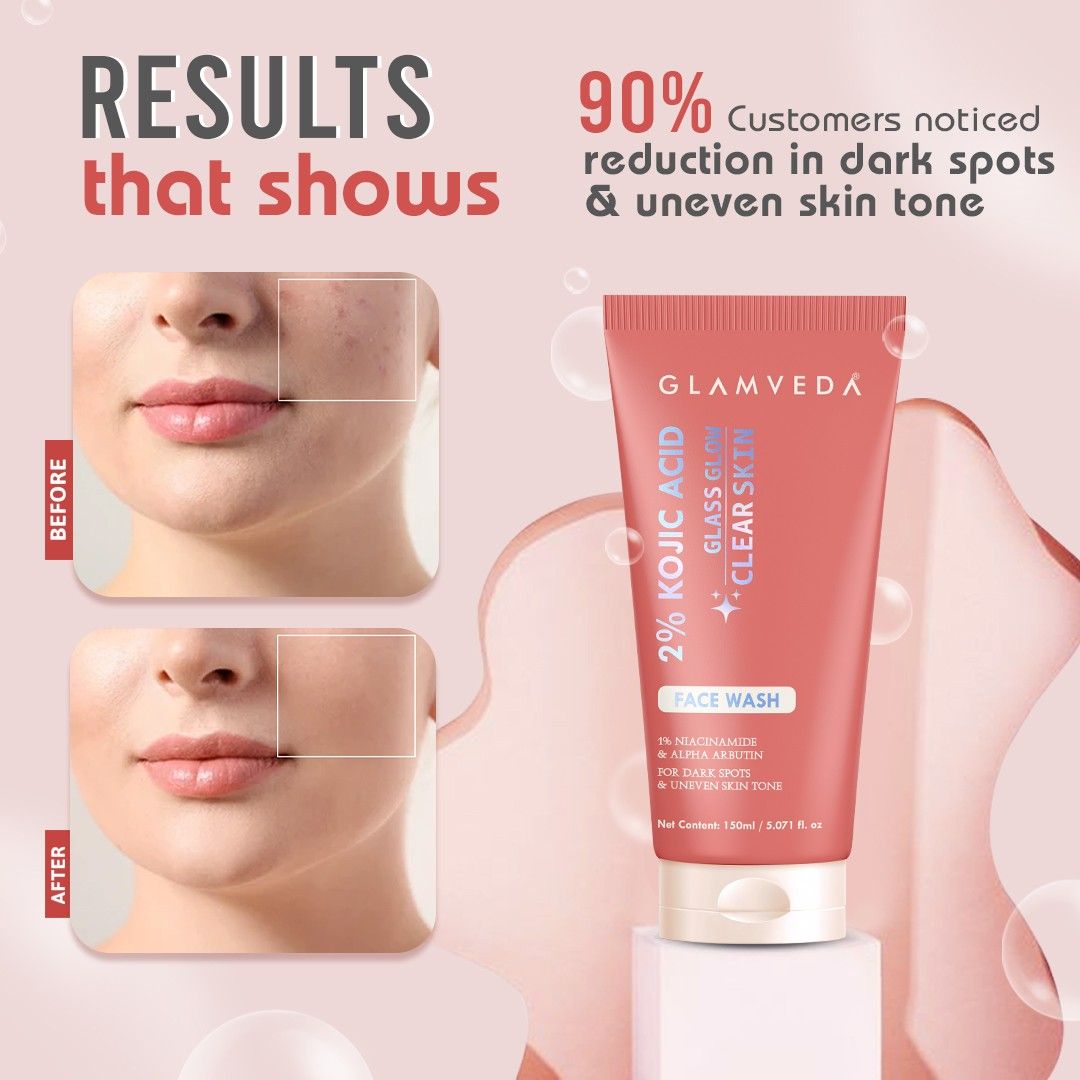 Glamveda Kojic Acid Face Wash With Niacinamide & Alpha Arbutin
